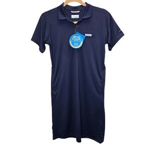 NWT Columbia Women's S Tidal Tee Navy Blue UPF 50 Polo Dress